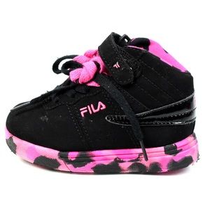 Fila Girls Hightops Sneakers Sz 6T Black/Pink